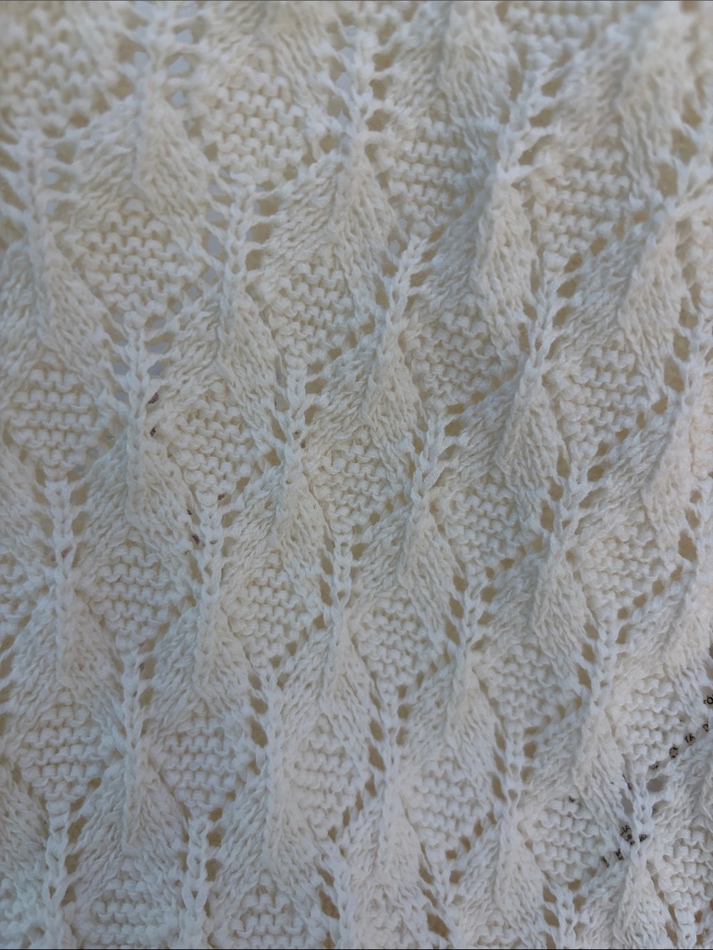 Cream V-Neck Knit Sweater with Blue Trim - Picture 4 of 4
